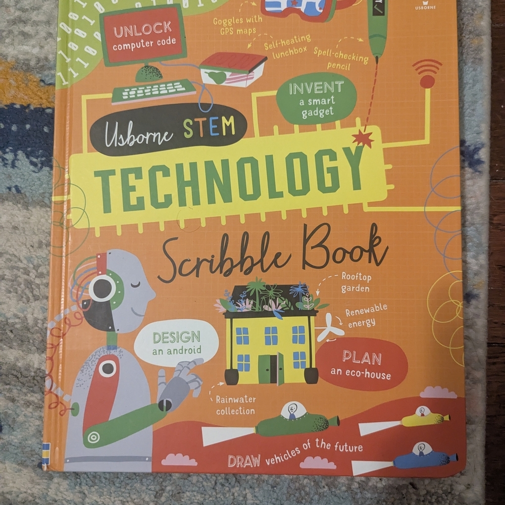 Usborne STEM Technology Scribble Book - Orange